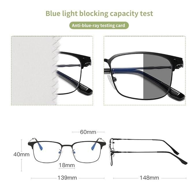 Automatic Zoom Eyebrow Frame Reading Glasses With Blue Light Protection